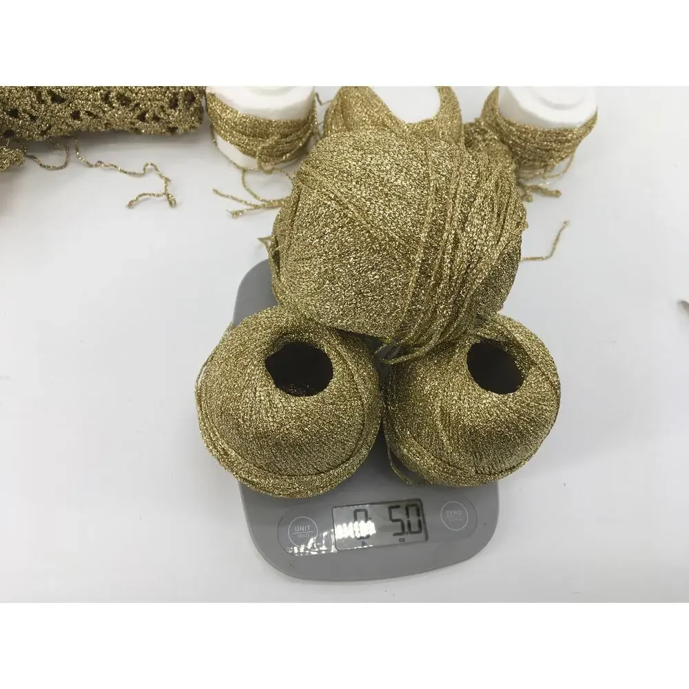 Wolle Rodel Lame-Metallise Lurex Yarn Gold Metallic Shimmer 25g WIP Bundle